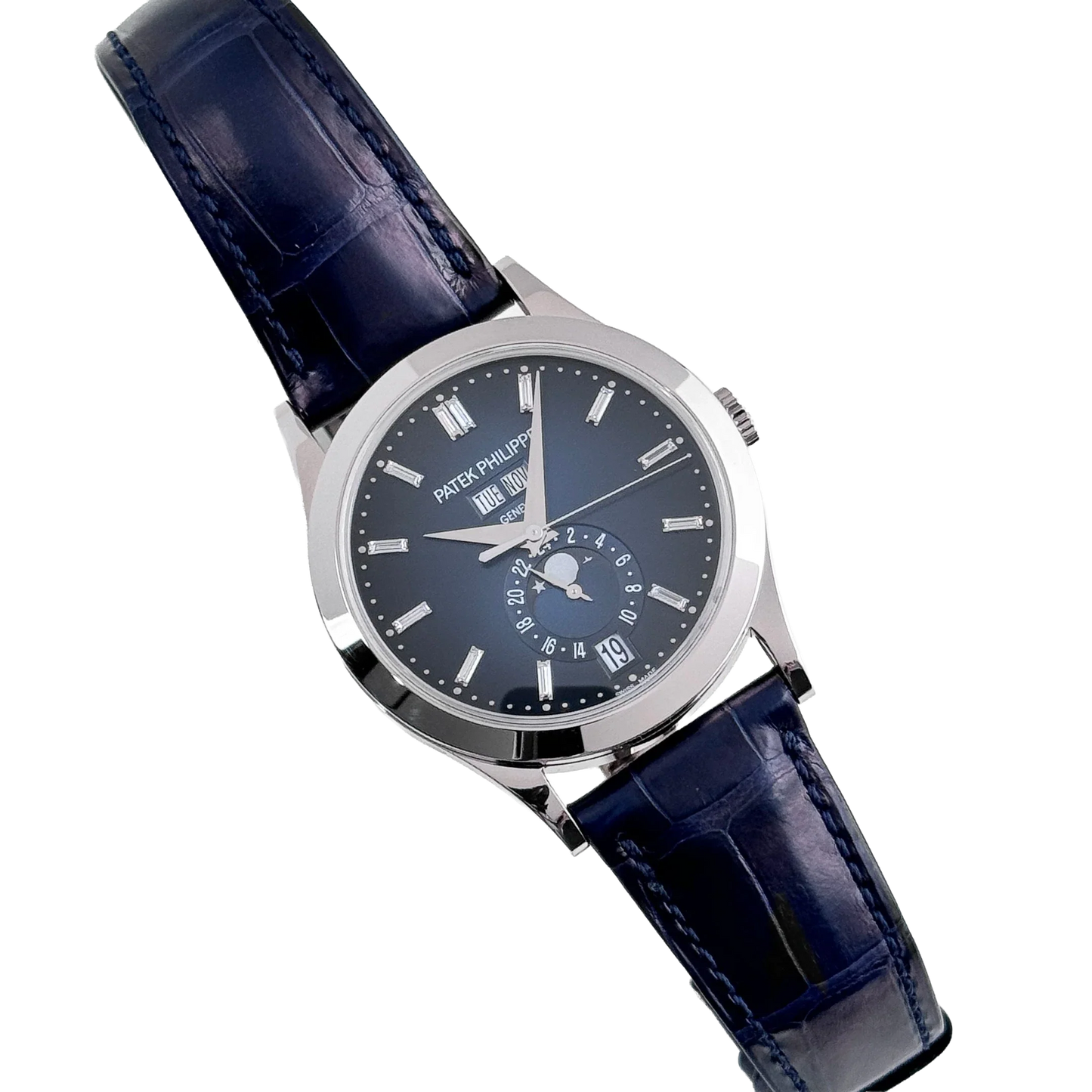 Complications 39mm 5396G-017 Annual Calendar Moon Phases White Gold Blue Dial