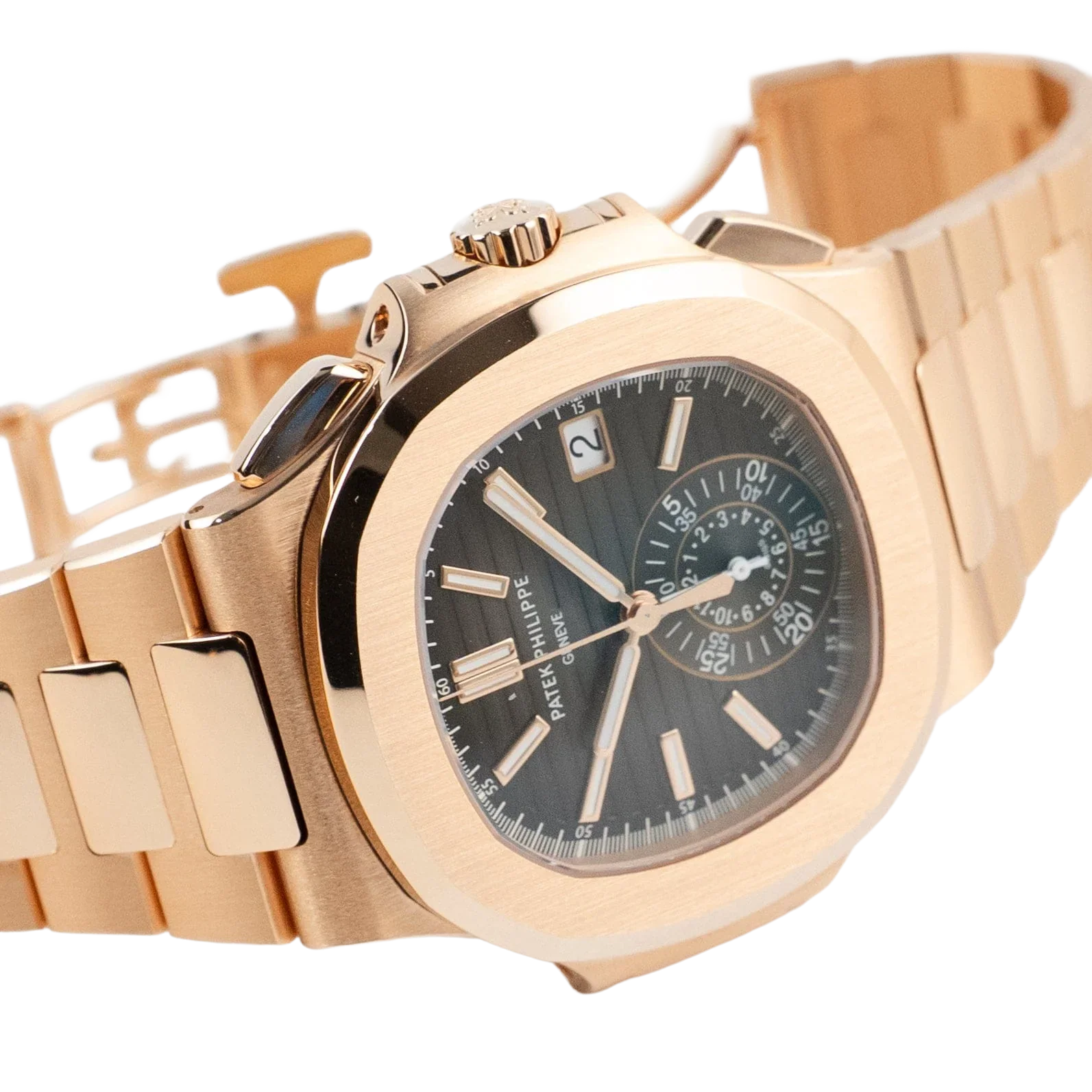 Nautilus 40mm 5980/1R-001 Chronograph Date Rose Gold Black Dial