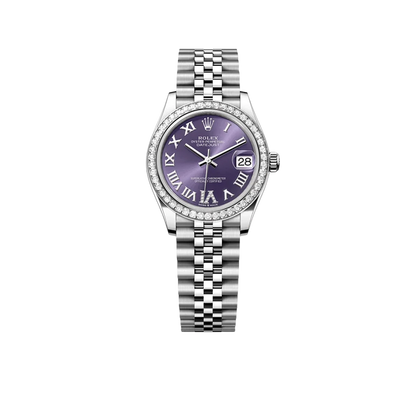 Lady-Datejust 31mm 278384RBR Stainless Steel Diamond Bezel Violet Roman Dial Jubilee