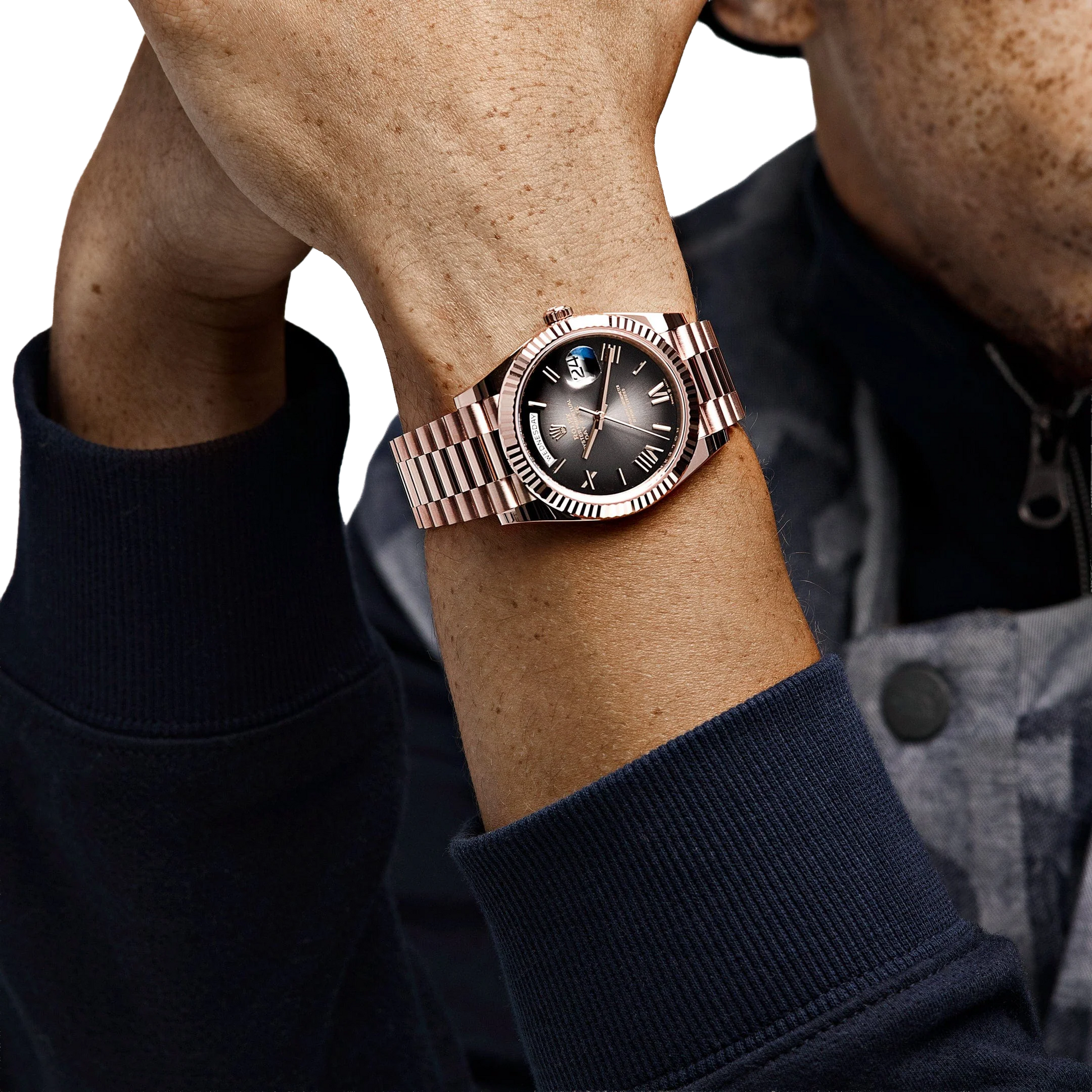 Day-Date 40mm 18K Everose Gold with Slate Ombre Dial 228235