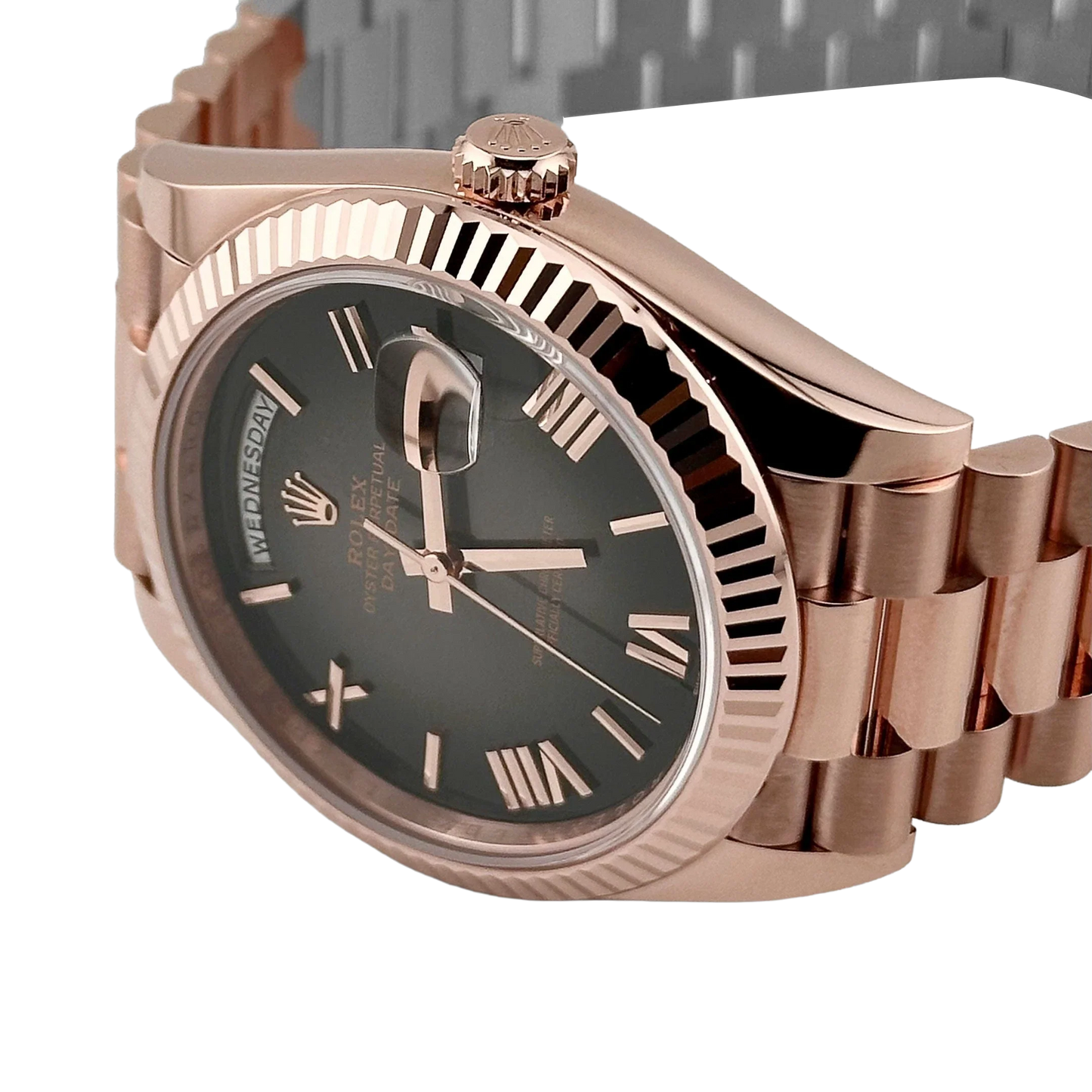 Day-Date 40mm 18K Everose Gold with Slate Ombre Dial 228235