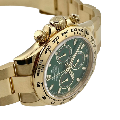 Daytona 40mm Yellow Gold John Mayer Green Dial Mens Watch 116508