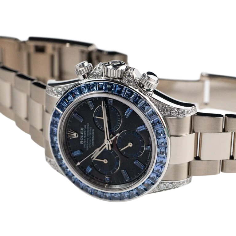 Daytona 40mm 126599TSA White Gold Silver Sheen Obsidian Dial Sapphire Bezel