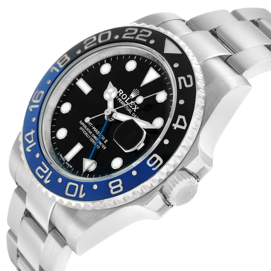 GMT Master II 40mm Steel Black Blue Batman Bezel Mens Watch 116710