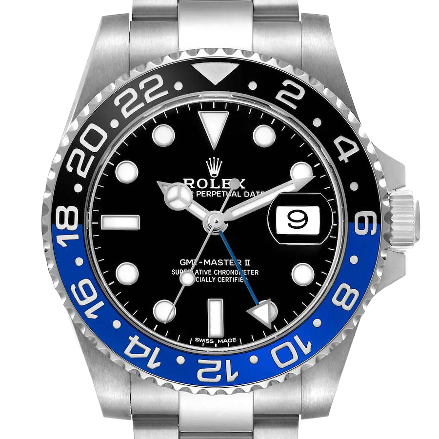 GMT Master II 40mm Steel Black Blue Batman Bezel Mens Watch 116710