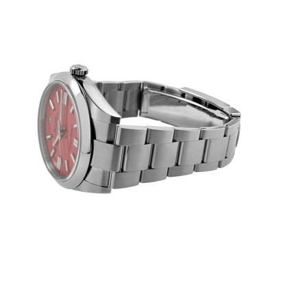 Oyster Perpetual 41mm Stainless Steel Coral Red Dial 124300 - 0007