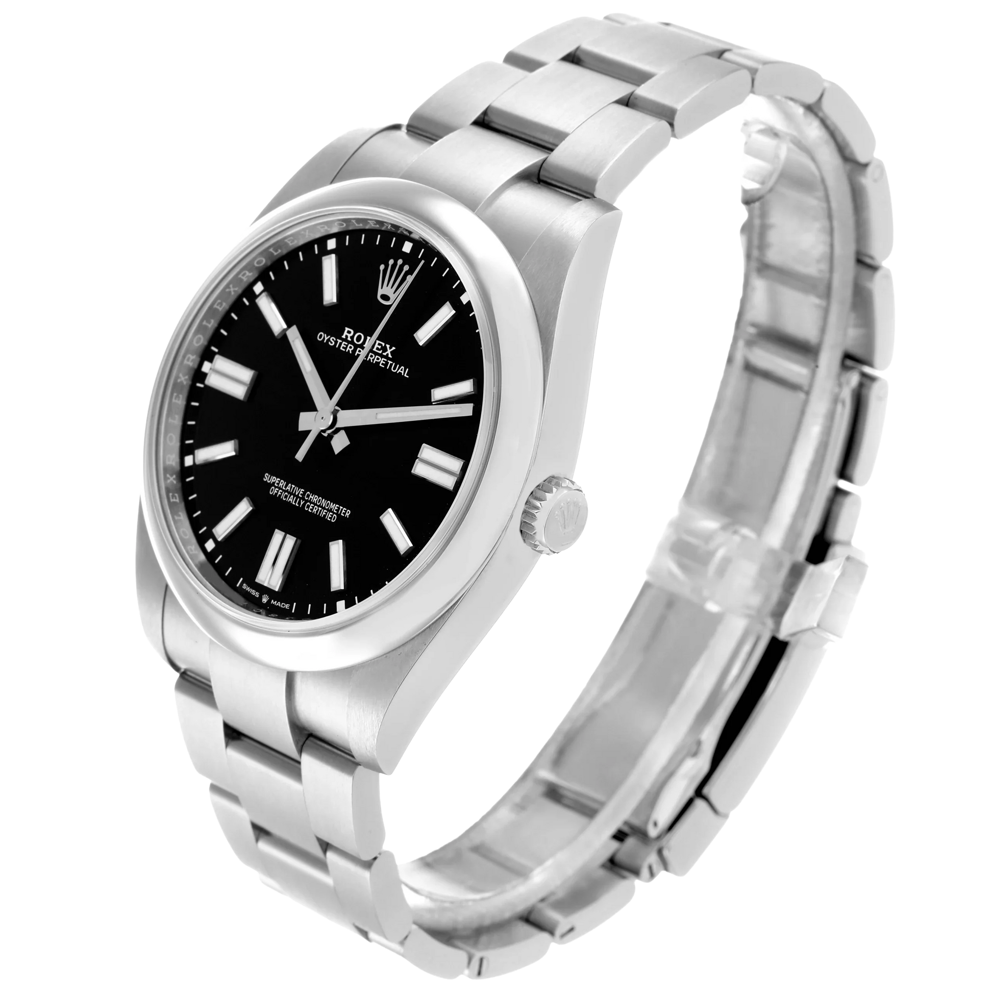 Oyster Perpetual 41mm Black Dial Steel Mens Watch 124300