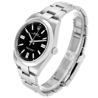 Oyster Perpetual 41mm Black Dial Steel Mens Watch 124300