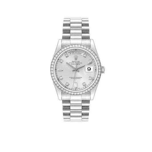President Day-Date 36mm Platinum Diamond Mens Watch 118346
