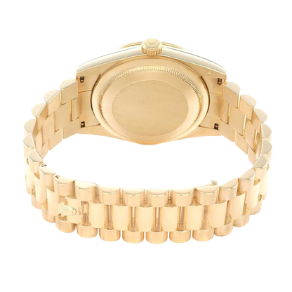 President Day-Date 36mm Yellow Gold Diamond Bezel Mens Watch 118348