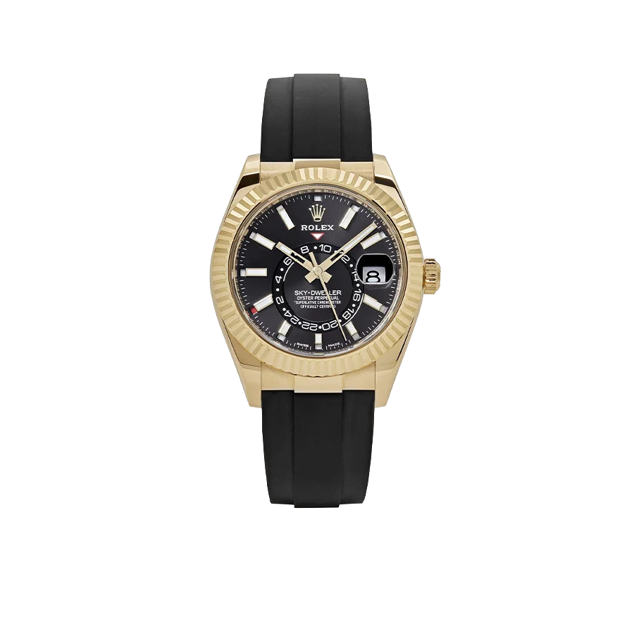 Sky-Dweller 42mm Yellow Gold Bright Black Dial 336238