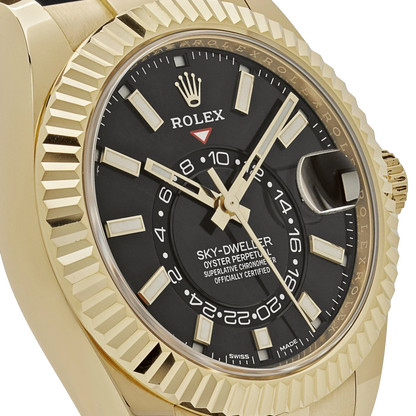 Sky-Dweller 42mm Yellow Gold Bright Black Dial 336238