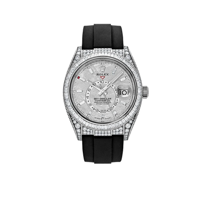Sky-Dweller 42mm 18K White Gold Meteorite Dial Diamond Watch 326259TBR