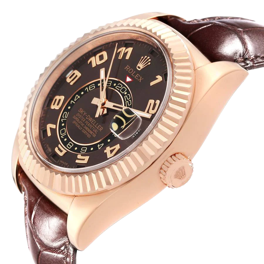 Sky-Dweller 42mm  Everose Chocolate Brown Dial Rose Gold Watch 326135