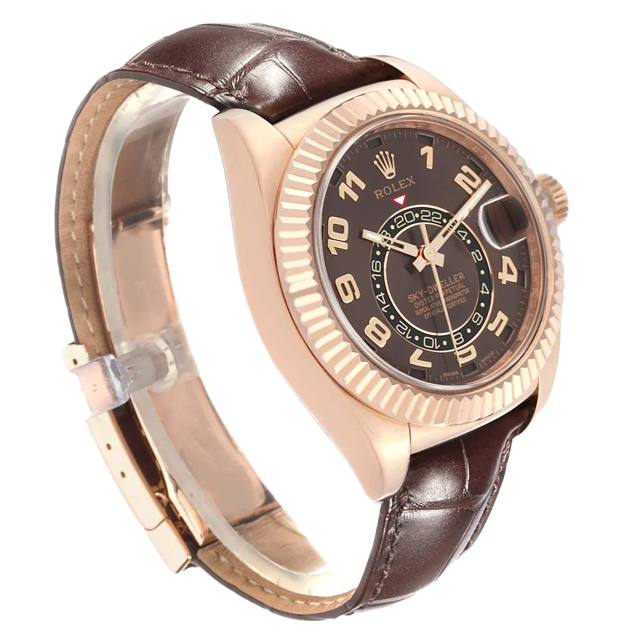 Sky-Dweller 42mm  Everose Chocolate Brown Dial Rose Gold Watch 326135