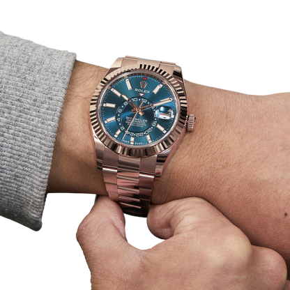 Sky-Dweller 42mm 18k Everose Gold Mens Watch 336935-0005 (Super Clone)