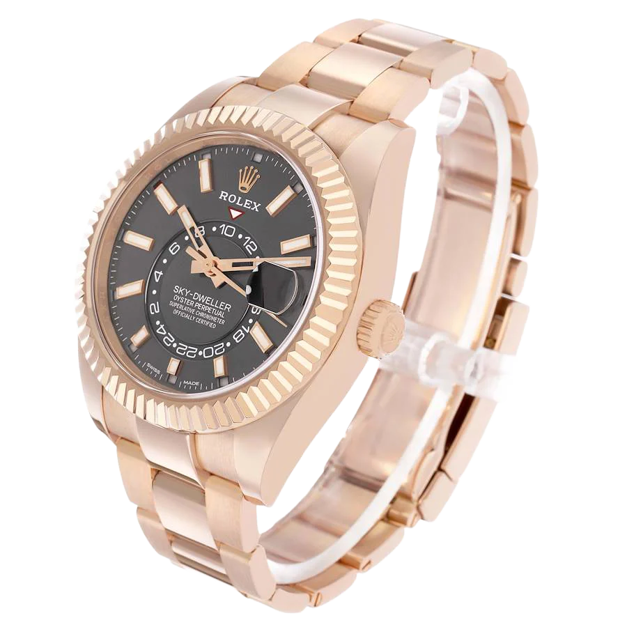 Sky-Dweller 42mm Rose Gold Slate Dial Mens Watch 326935