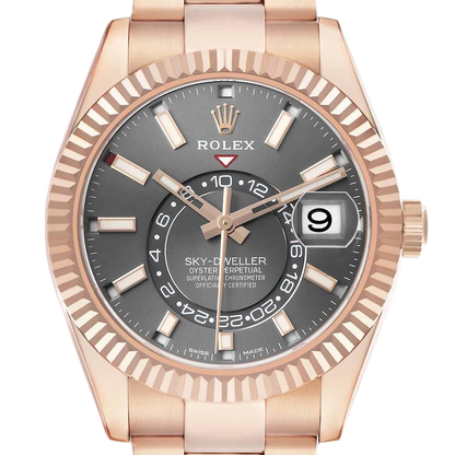 Sky-Dweller 42mm Rose Gold Slate Dial Mens Watch 326935