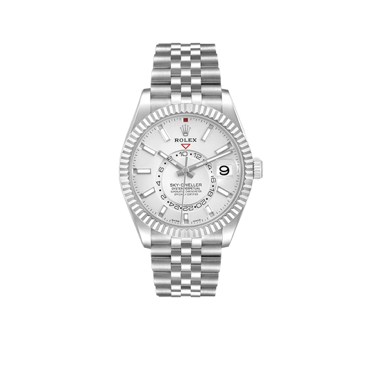 Sky-Dweller 42mm  Silver Dial Steel White Gold Mens Watch 326934