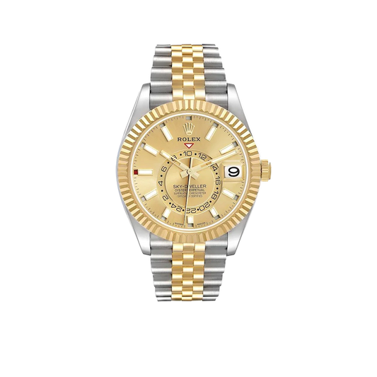 Sky Dweller 42mm Steel Yellow Gold Dial Mens Watch 326933
