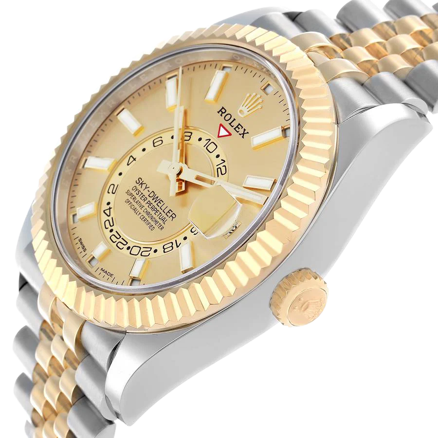 Sky Dweller 42mm Steel Yellow Gold Dial Mens Watch 326933