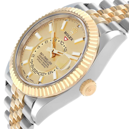 Sky Dweller 42mm Steel Yellow Gold Dial Mens Watch 326933