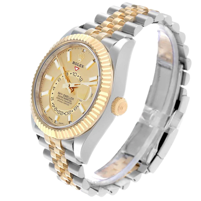 Sky Dweller 42mm Steel Yellow Gold Dial Mens Watch 326933