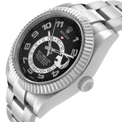 Sky-Dweller 42mm White Gold Black Dial Mens Watch 326939