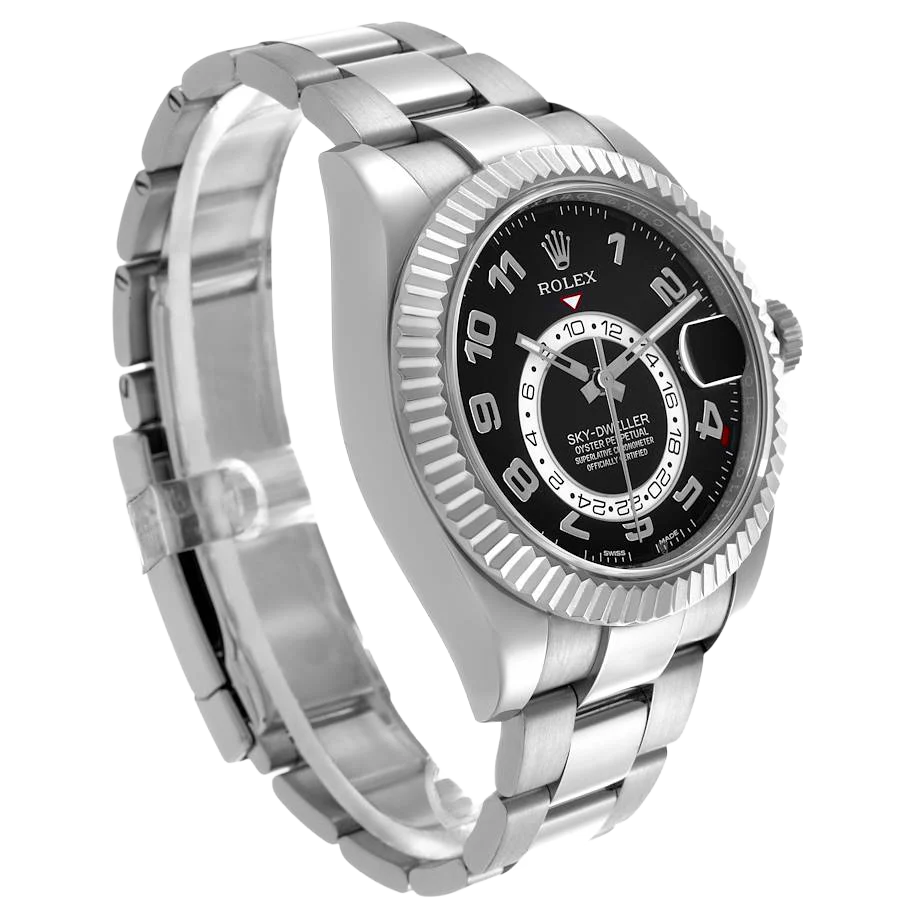 Sky-Dweller 42mm White Gold Black Dial Mens Watch 326939
