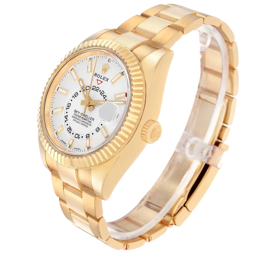 Sky-Dweller 42mm Yellow Gold White Dial Automatic Mens Watch 326938