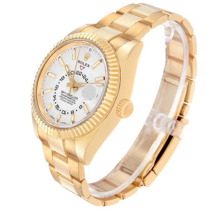 Sky-Dweller 42mm Yellow Gold White Dial Automatic Mens Watch 326938