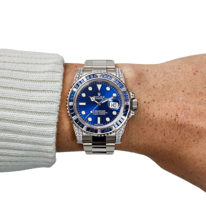 Submariner Date 40mm 116659SABR White Gold Blue Dial Sapphire Diamond Bezel
