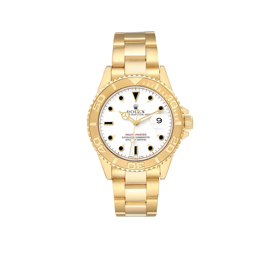 Yachtmaster 40mm Yellow Gold White Dial Mens Watch 16628
