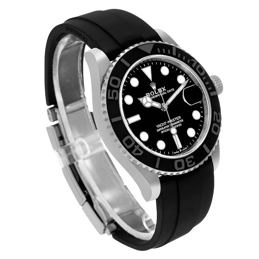 Yachtmaster 42mm White Gold Oysterflex Bracelet Mens Watch 226659