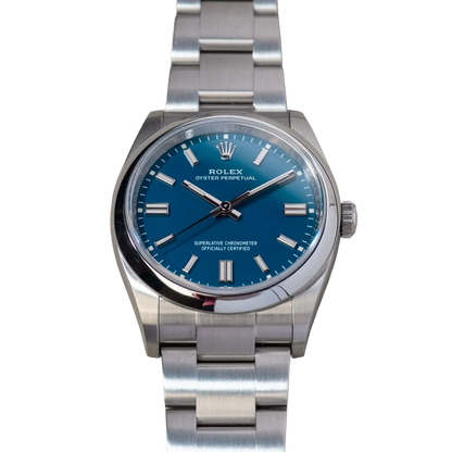 Oyster Perpetual 41mm Stainless Steel Med Blue Dial Men Watch 134300-0009 New 2025