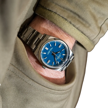 Oyster Perpetual 41mm Stainless Steel Med Blue Dial Men Watch 134300-0009 New 2025