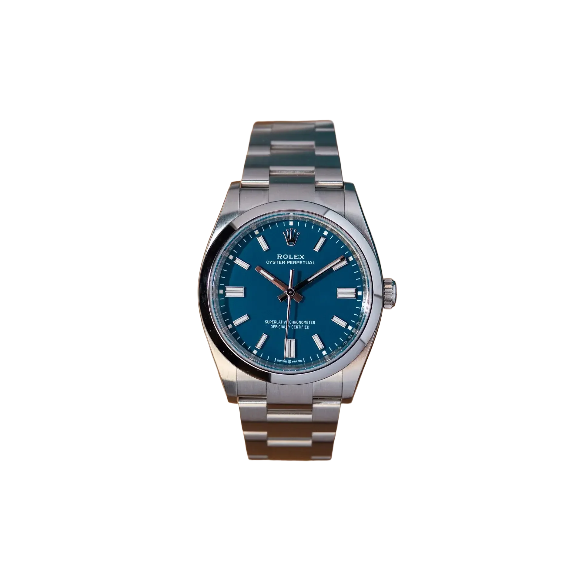 Oyster Perpetual 41mm Stainless Steel Med Blue Dial Men Watch 134300-0009 New 2025